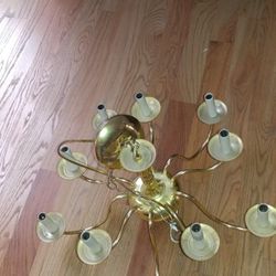 Gold dining room chandelier