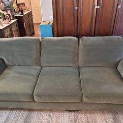 Gorgeous Moss Green Velvet Sofa