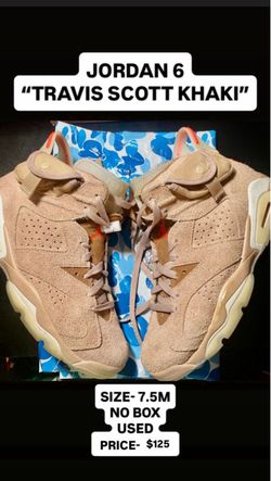 Air Jordan 6 Travis Scott Khaki Size 7.5