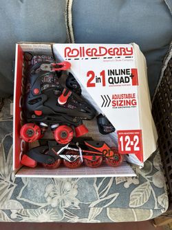 Roller Derby 2 In 1 Adjustable Sizing For Growing Feet 12-2 USA 