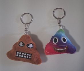 Plush Poop Emoji Keychains
