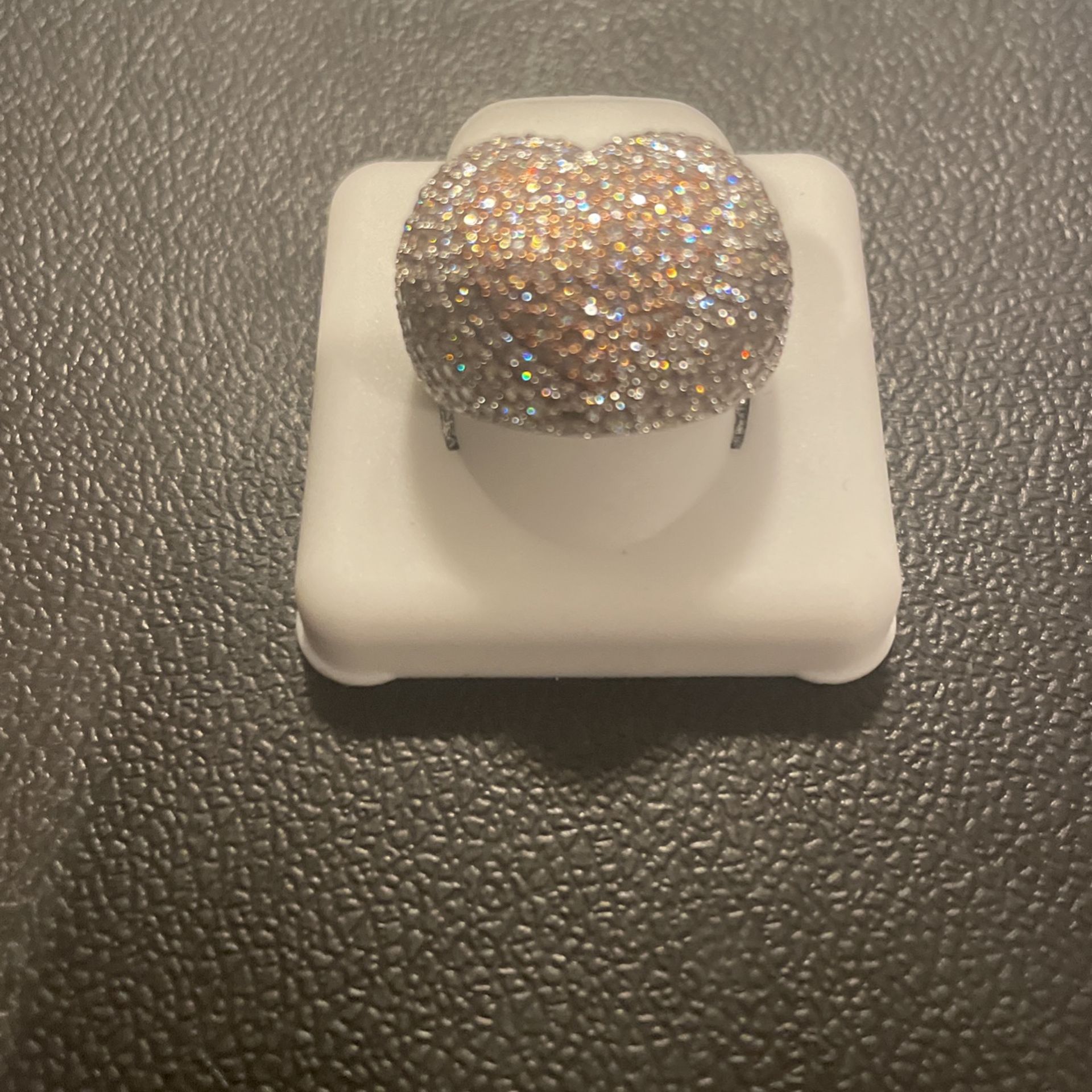 Size 8 White Gold Filled Heart AAA CZ VVSCZ Ring