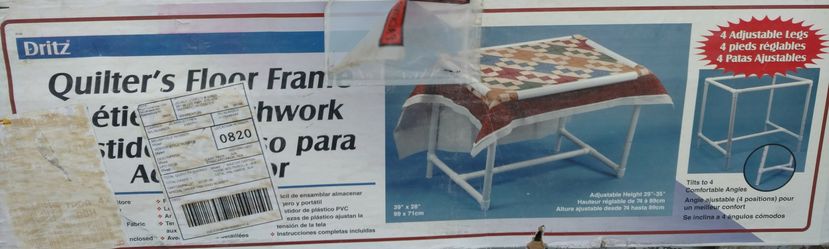 Dritz Large Quilting Quilters Floor Frame 39" X 28" PVC