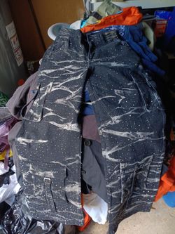Dark Wash Studded Cargo Pants