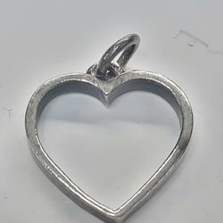 Retired James Avery 3D open Heart Charm in sterling