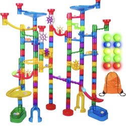 Meland Marble Run Sets for Kids - 153Pcs Marble Race Track Marble Maze Madness Game STEM Building Tower Toy 