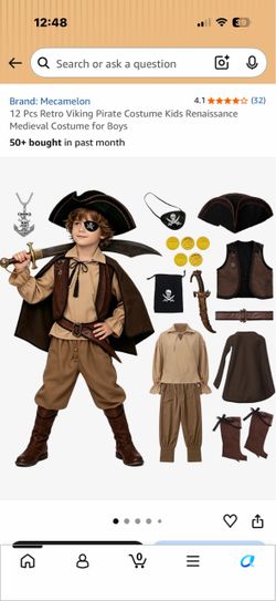 Kids pirate costume