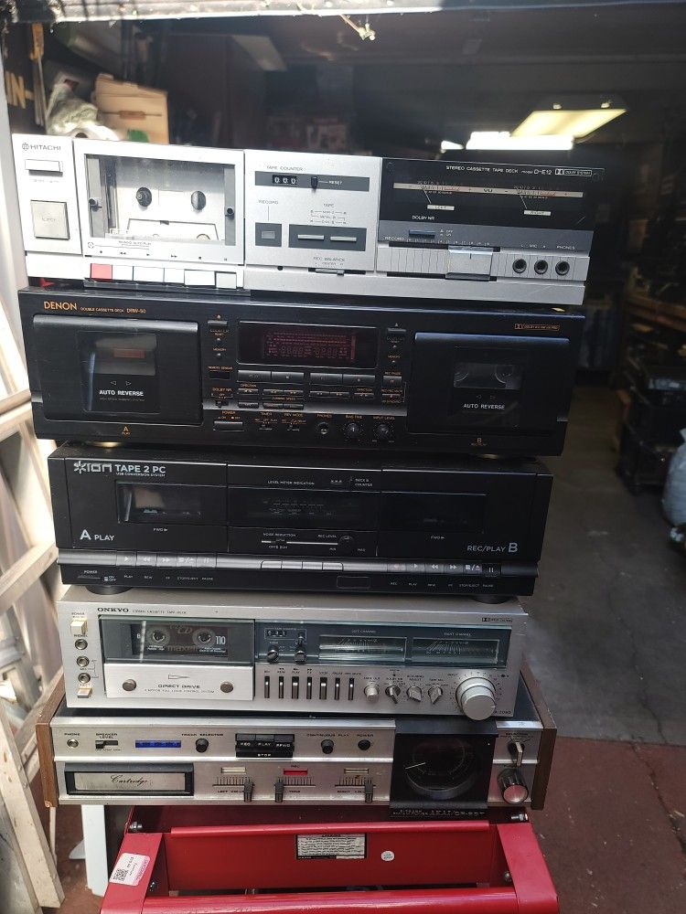 Receivers, Cassette Players, VHS Tape Players, 8 Track Tape Players for