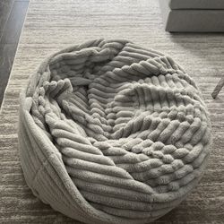 grey pottery barn bean bag and cover