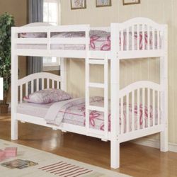 Twin Twin White Bunk Bed✨New Litera Individual