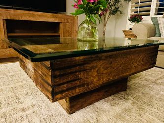 Beautiful Rustic Glass Table