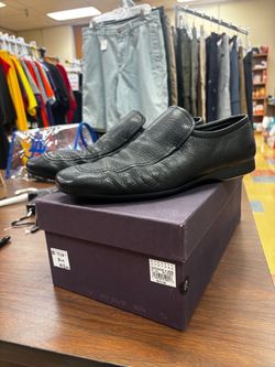 PRADA Loafers 2D 1110 Men’s Size 9.5 Black Waxy Color