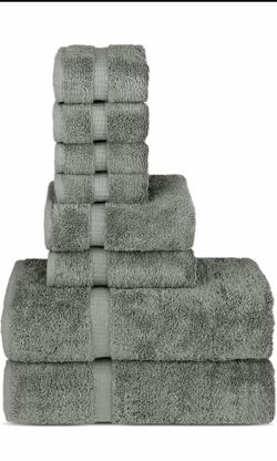 Gray Bath Towel Set 8 Piece
