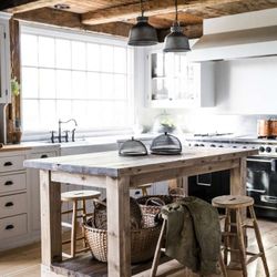 Custom Made Farmhouse Style Kitchen Islands. 