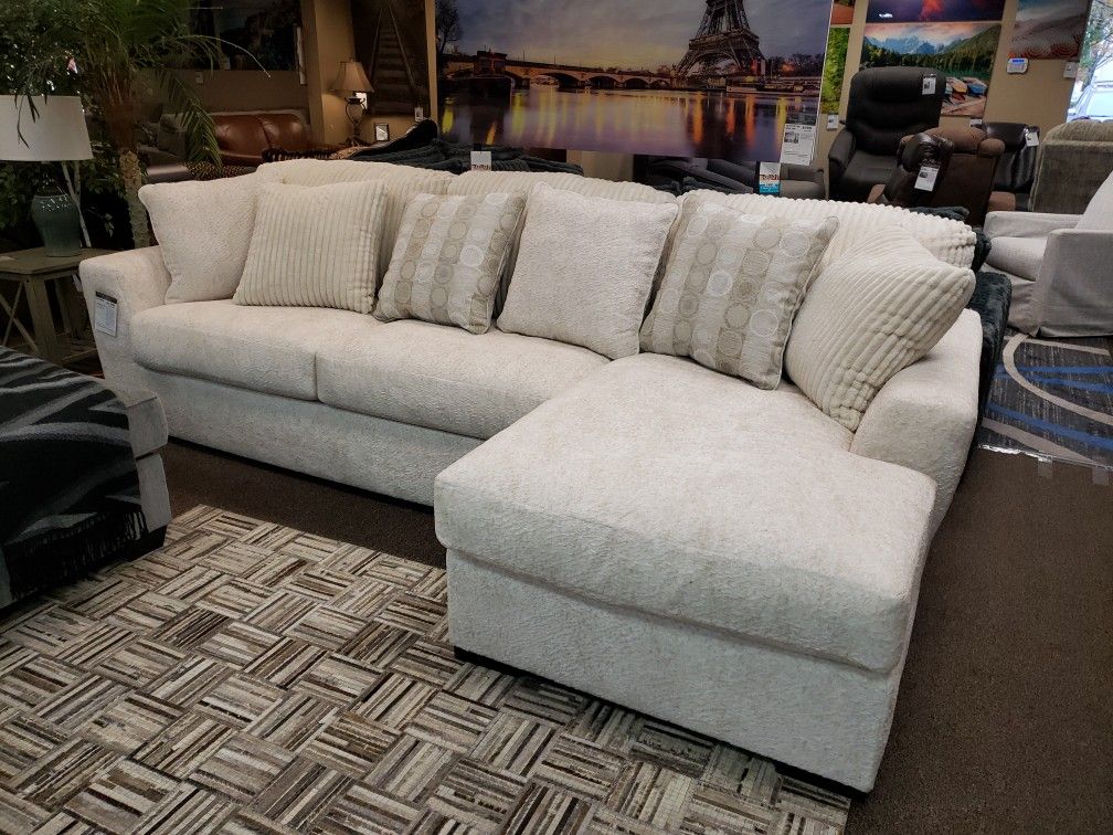 New White Comfy Sectional Sofa Couch