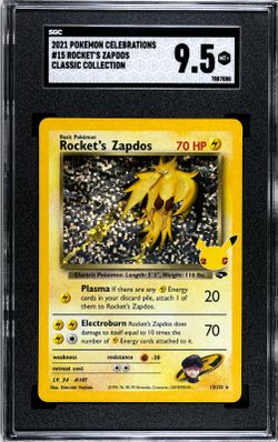 2021 Pokemon Celebrations Classic Coll Rocket's Zapdos SGC 9.5 Holo #15