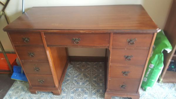 Antique Mohogany Desk W Original Locks And Keys For Sale In