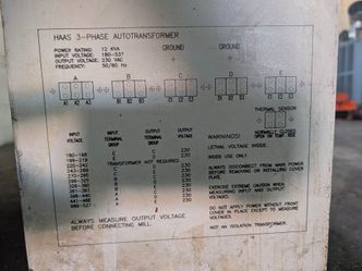 Haas 12kva, 3 phase auto transformer, 220 output