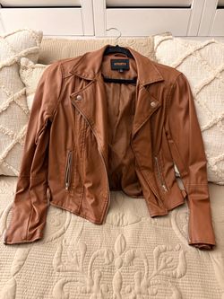 Ambiance Outerwear Faux Leather Moto Jacket