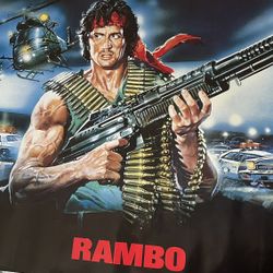 Authentic 1984 German Scandecor Rambo Poster