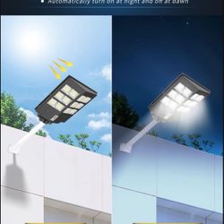 600W Solar Street Lights Outdoor - 60000LM Waterproof High Brightness Dusk to Dawn LED Lamp, with Motion Sensor and Remote Control, for Parking Lot, Y