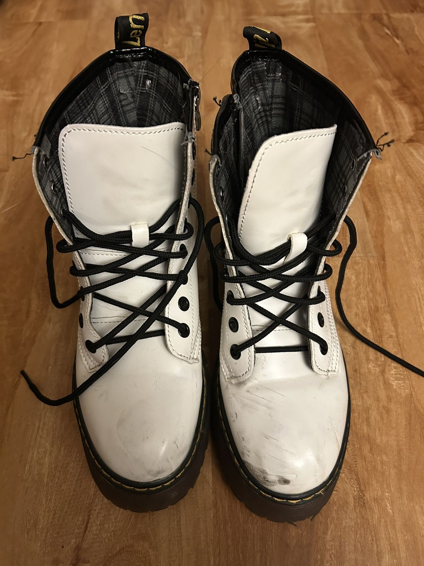 White Combat Boots