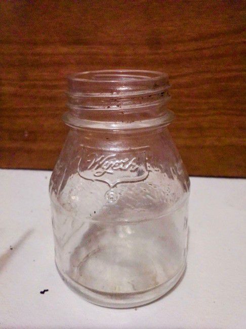 Vintage Glass Wyeth 3 Oz Baby Bottle.