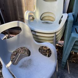 6 Chairs Plástico Y Metal