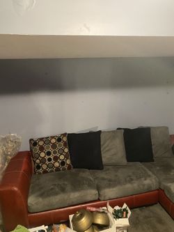 Grey And Red Sectional Sofa
