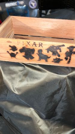 Disney Pixar Limited Edition Burned Characters Wood Box