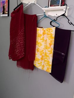 Set Of 4 Womens Dupattas/Scarves 2.5 Yards In Length Brand New