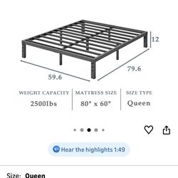 EXCELLENT Queen platform bed frame - black