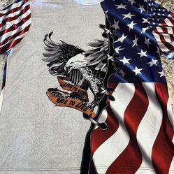 XXXL Mens Flag Patriotic American Eagle 3D Sweatshirt  All Over Print Plus Short Sleeve Shirt Tribal Graphic Back & Front NEW WITHOUT TAGS  