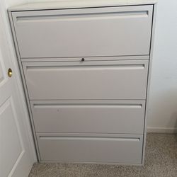 4‑Drawer Locking Filing Cabinet – Light Tan (51” x 36” x 18”)