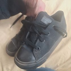 Kids Black Canvas Converse Low Top Toddler Size 12 Sneakers