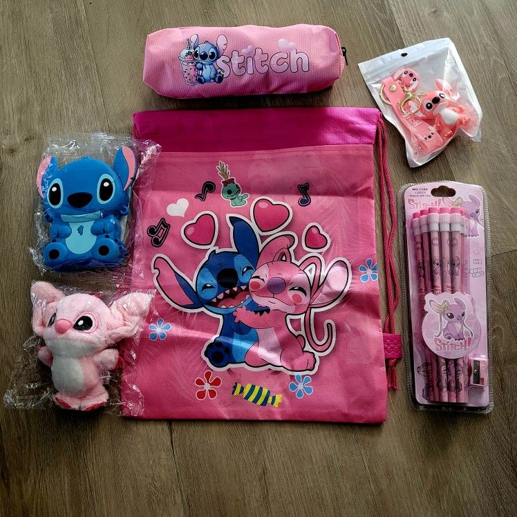 Stuffed Angel & Stitch Adjustable Strap Bag