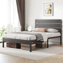 Vintage Gray Twin Bed Frame - BF011