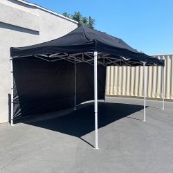 New $220 Heavy-Duty Canopy 10x20 ft with (2 Sidewalls), EZ Popup Outdoor Gazebo, Carry Bag (Red or Blue)