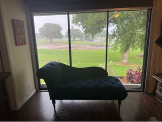 Blue Velvet Chaise Lounge for Sale