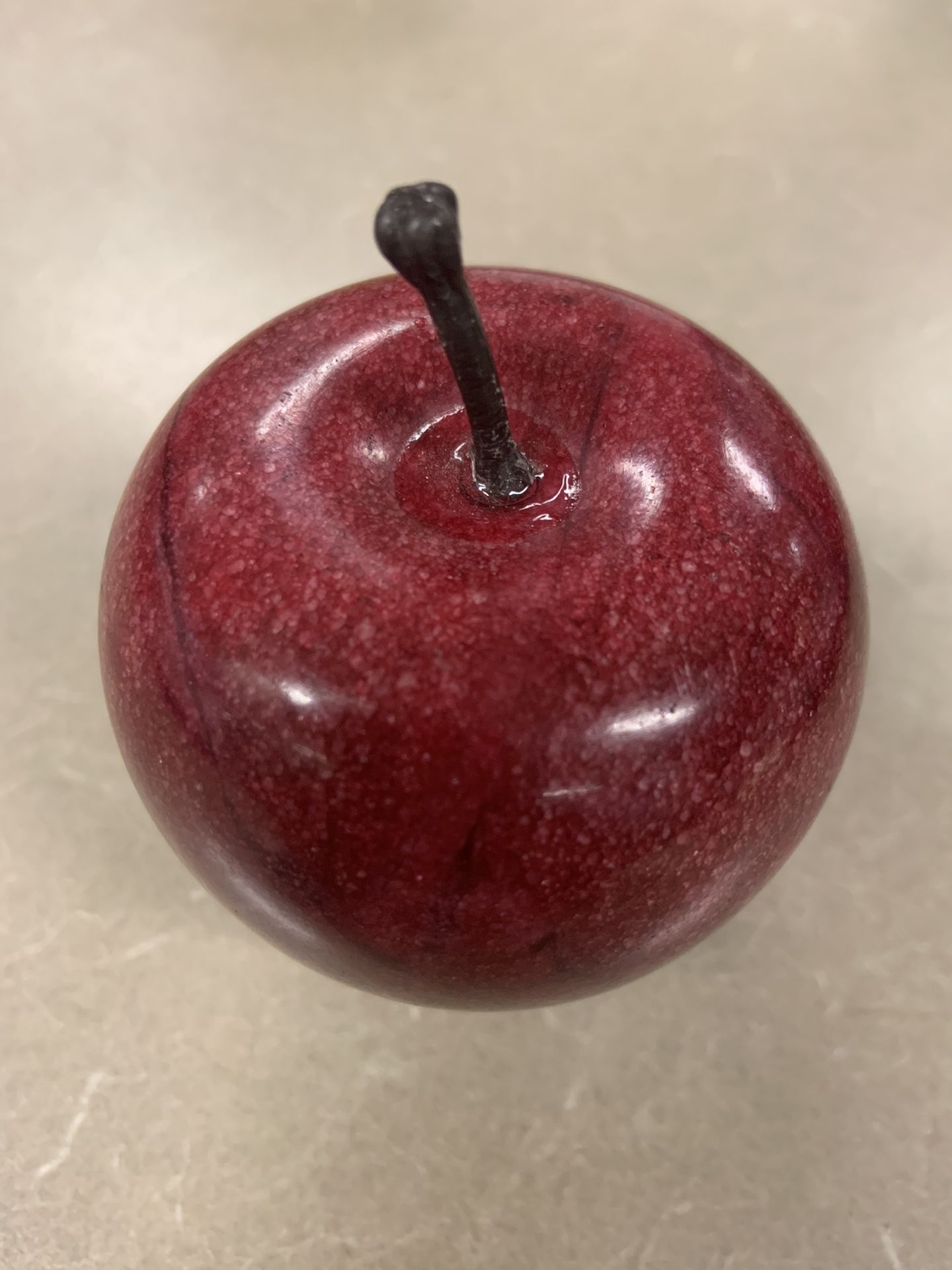 Red Marble Alabaster Stone Paperweight 3.5” Tall Very Heavy Solid Stone