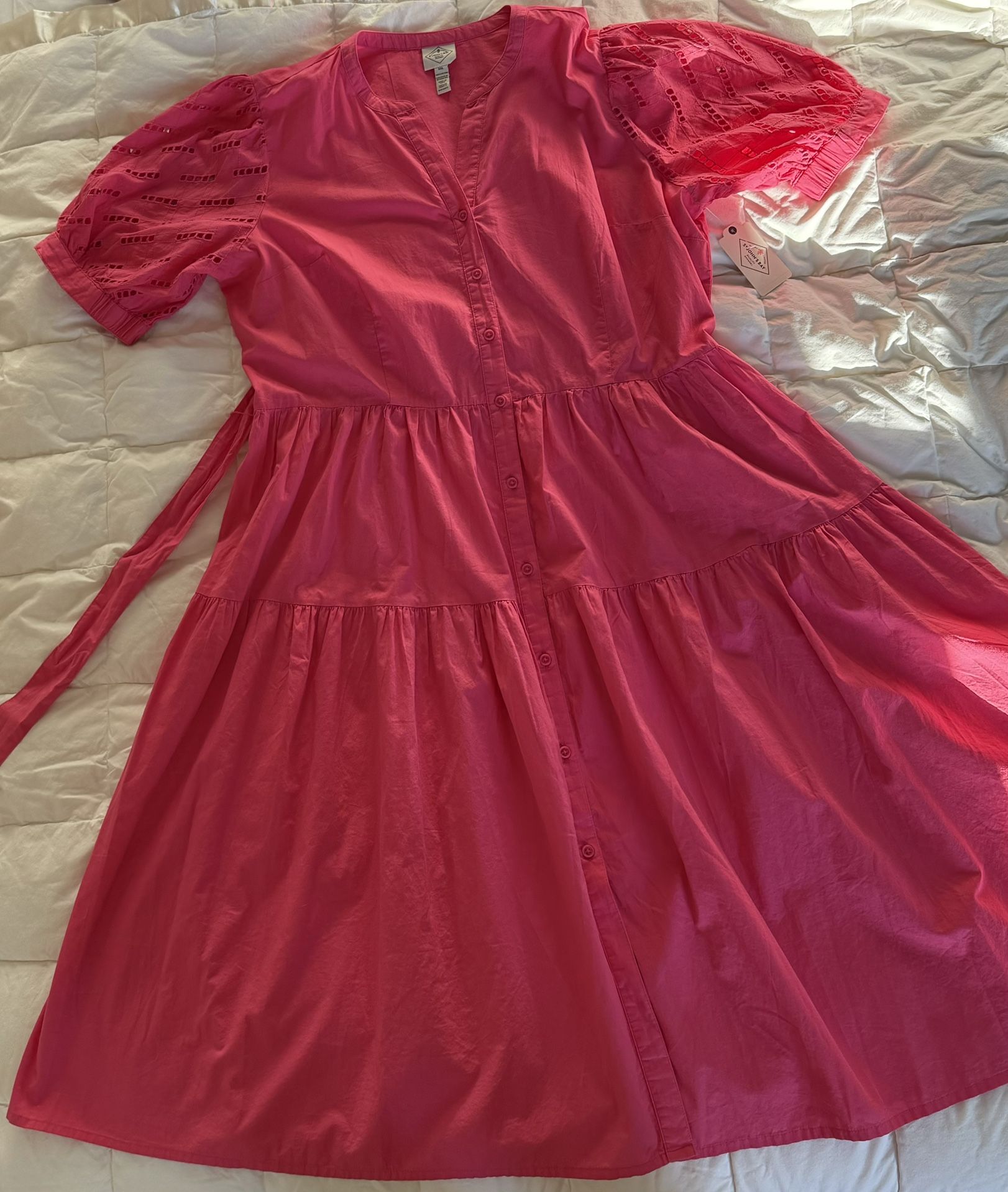 Embroidered Dress Red Dress The Bay John's Bay Short Sleeve