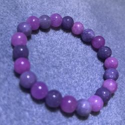 Purple and Pink Beaded Bracelet with Polished Finish