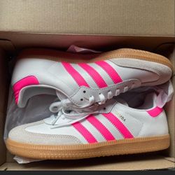 Brand New Adidas Samba OG Pink And White Trainers Size 6 Brand New With Original Box