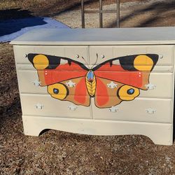 Hand Painted Wooden Chest Of Drawers Dresser