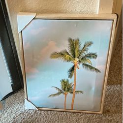 Set of Framed Palm Tree Canvas Wall Art