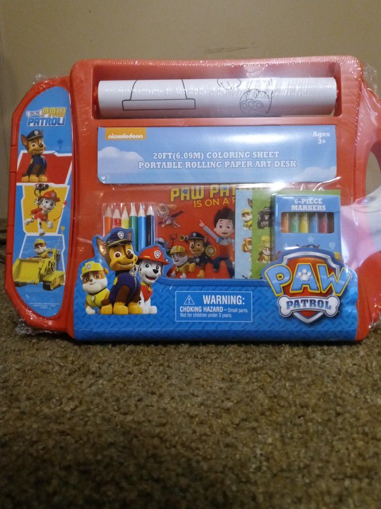 Paw Patrol 20 Ft Coloring Sheet With Paper Art Desk
