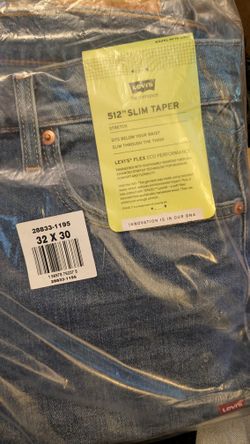New Levi's 512 Slim Taper Stretch Skinny Jeans 32x30