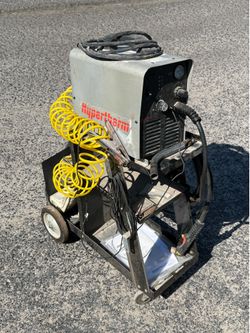 Hypertherm Powermax 380 Plasma Cutter Tested Powers Up w Cart Torch Leads