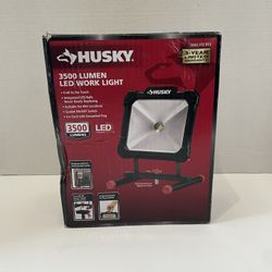 Husky 3500-Lumen Portable LED Bulb Work Light Black Stand Sealed Switch
