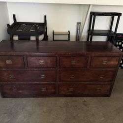 Restoration Hardware Marseilles Leather Dresser (8-drawer version). This is a premium designer piece inspired by vintage Frenc